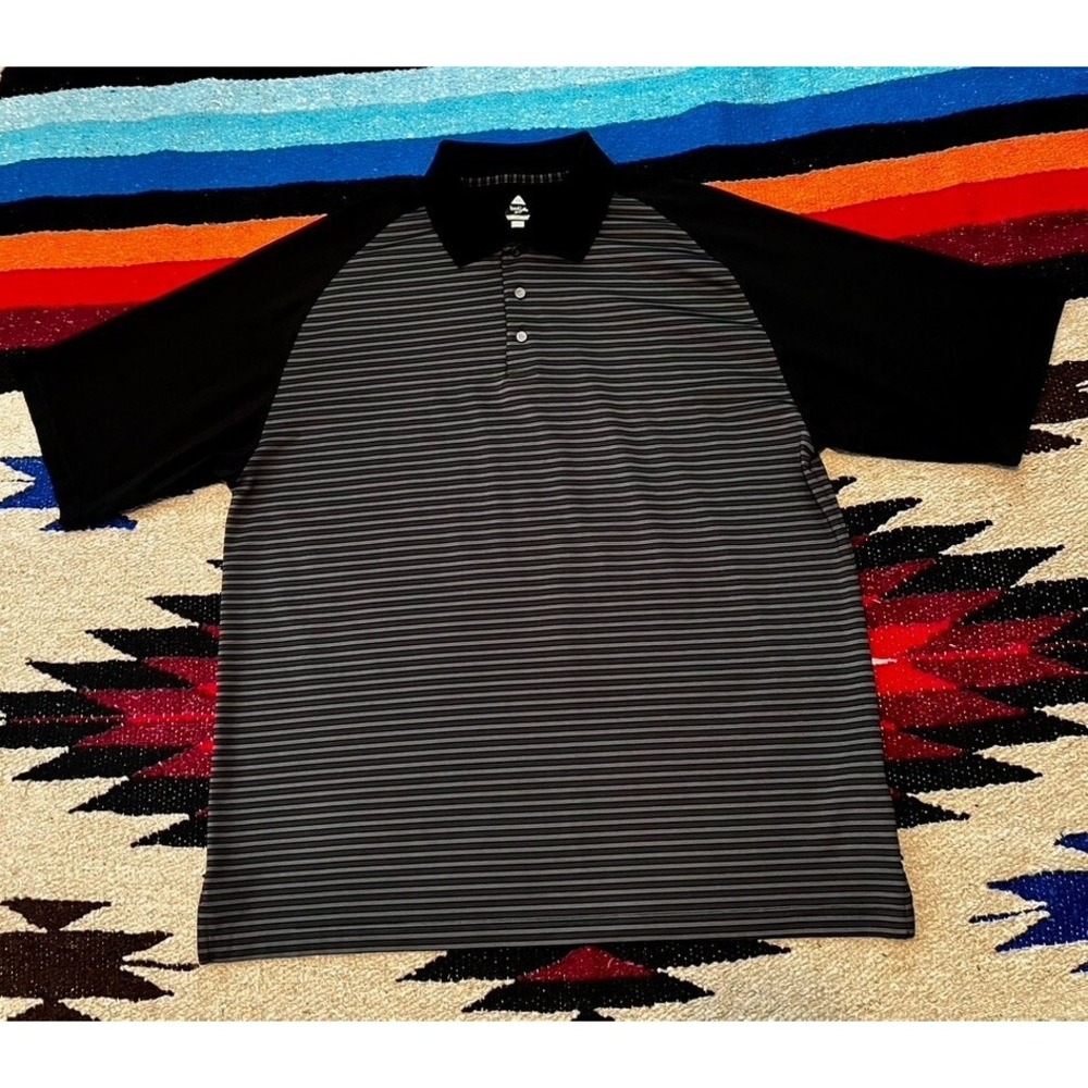 Bolle Golf Shirt DadCore Mens XL Black Striped Performance Casual